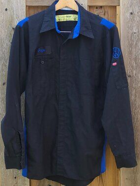 VOLKSWAGON VW MECHANIC SHIRT Men's Size Medium Shop Shirt Long Sleeve RED KAP